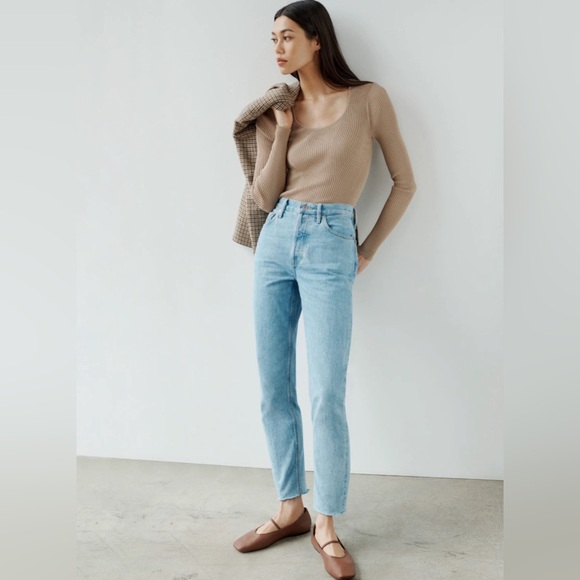 Everlane The Ribbed Scoop Tan Viscose Blend size XS - Picture 1 of 6